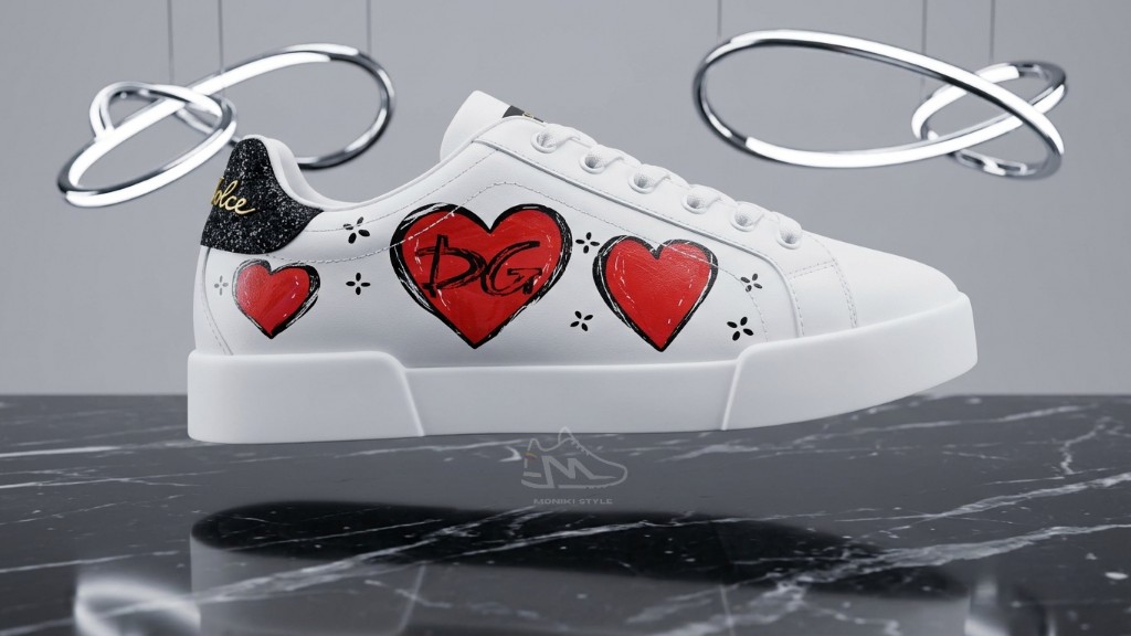 Dolce & Gabbana Portofino Blanco Estampado Corazones Rojo y Negro Mujer Monikistyle1.1 |29