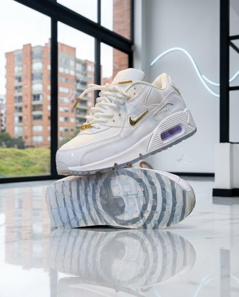 Nike Air Max 90 Blanco NRG "Pirate Radio" Detalles Dorados Hombre Mujer Monikistyle1.1