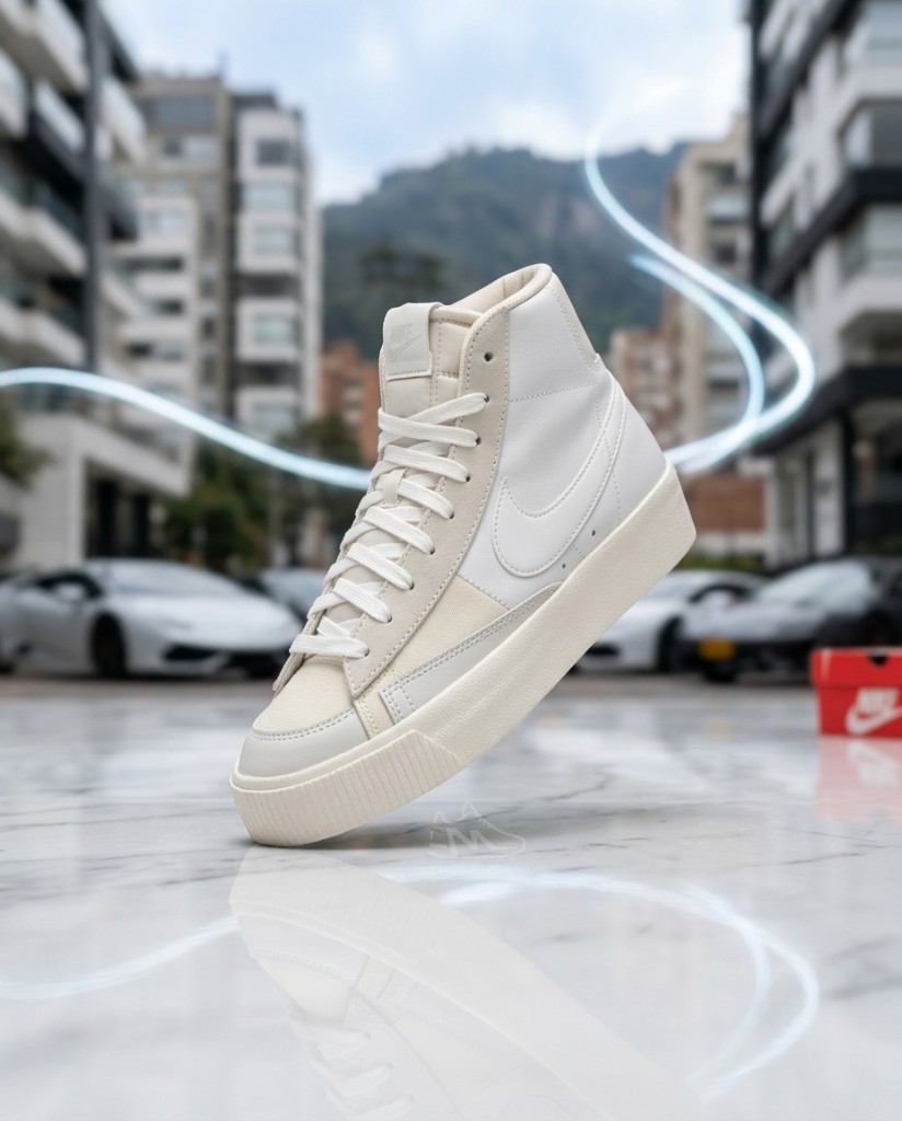 Nike Blazer Mid Platform Blanco Marfil Detalles Crema Mujer Monikistyle1.1