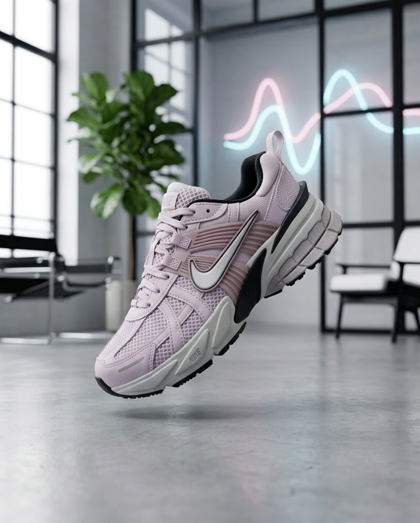Nike V2K Run Rosada Detalles Negro y Blanco Mujer Monikistyle1.1