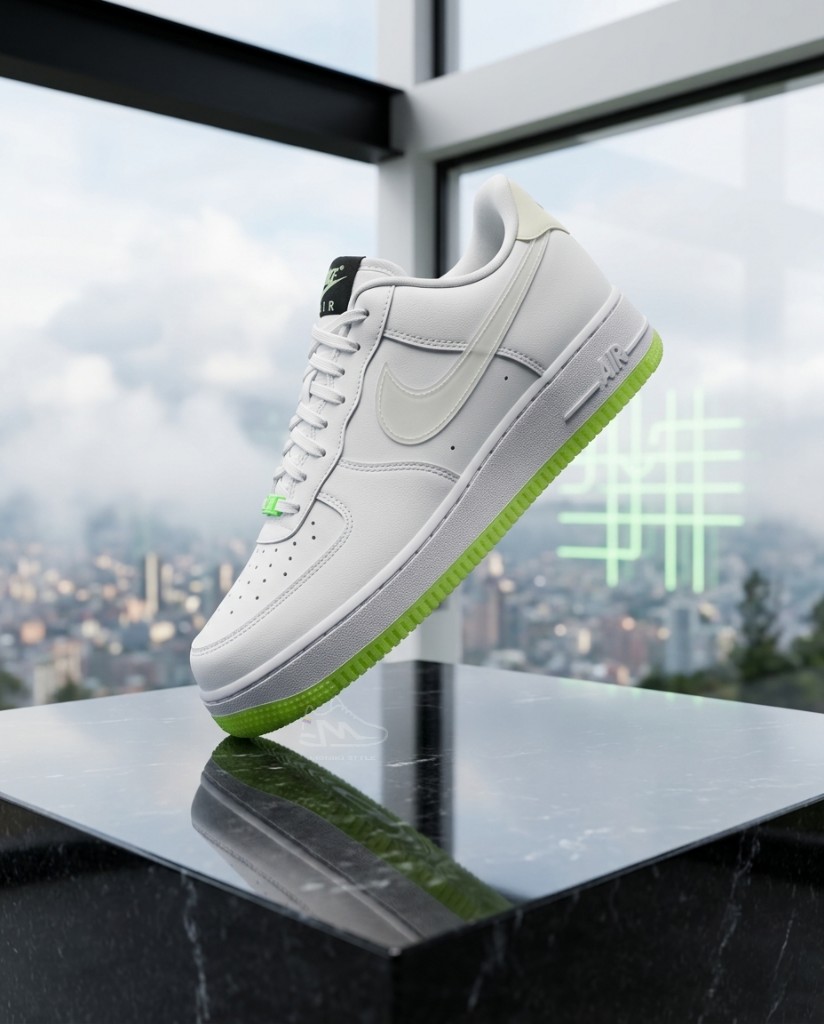 Nike Air Force 1 '07 LX Low Blanco Have A Nike Day Verde Neón Mujer Hombre Monikistyle1.1