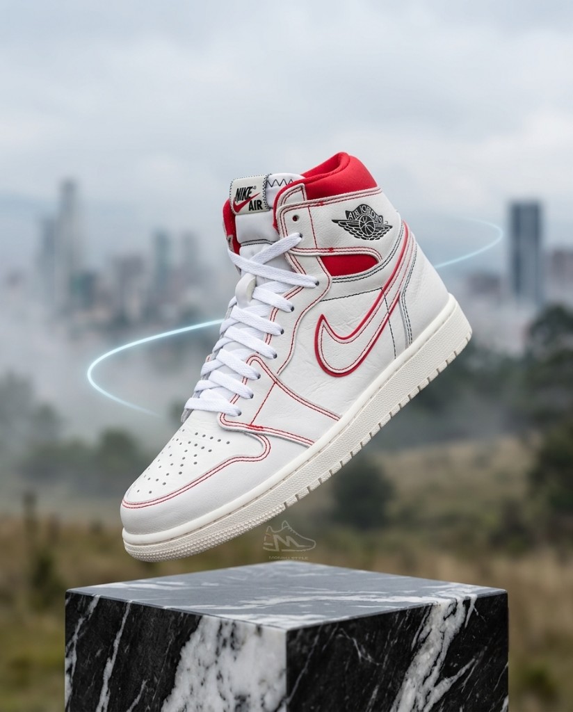 Nike Air Jordan Retro 1 High OG Sail Phantom RedMujer Hombre Monikistyle1.1