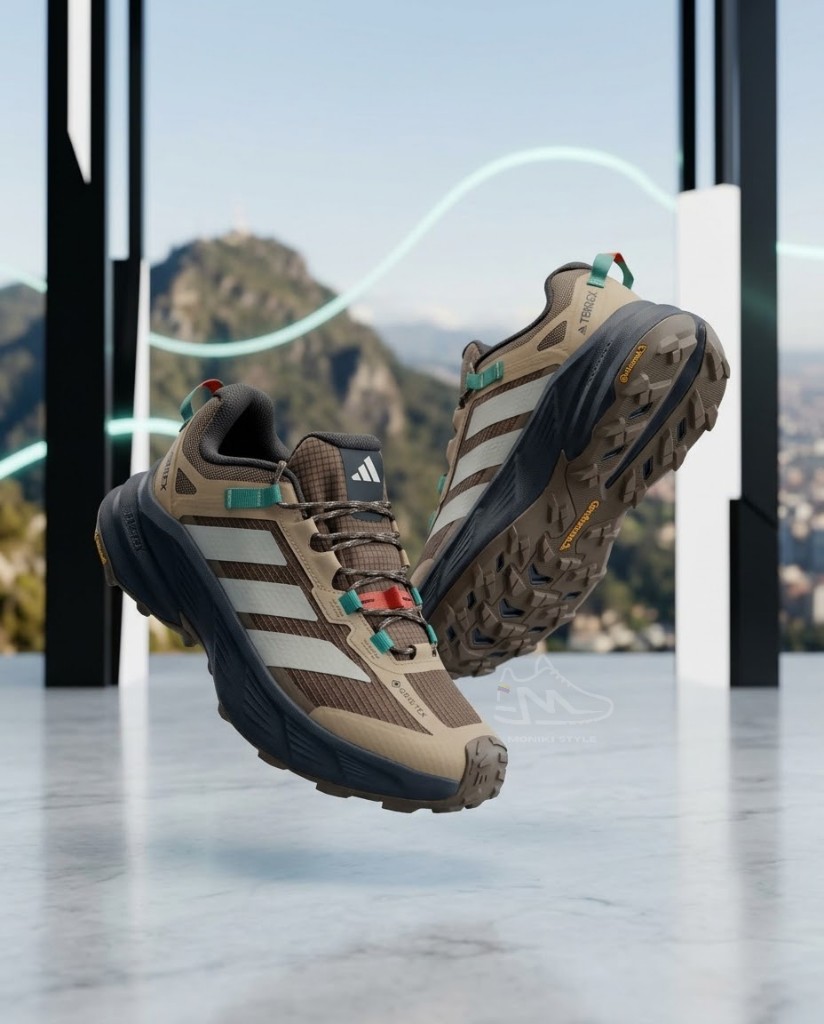 Adidas Terrex Freehiker SL GORE-TEX Beige Detalles Turquesa y Rojo Hombre Monikistyle1.1