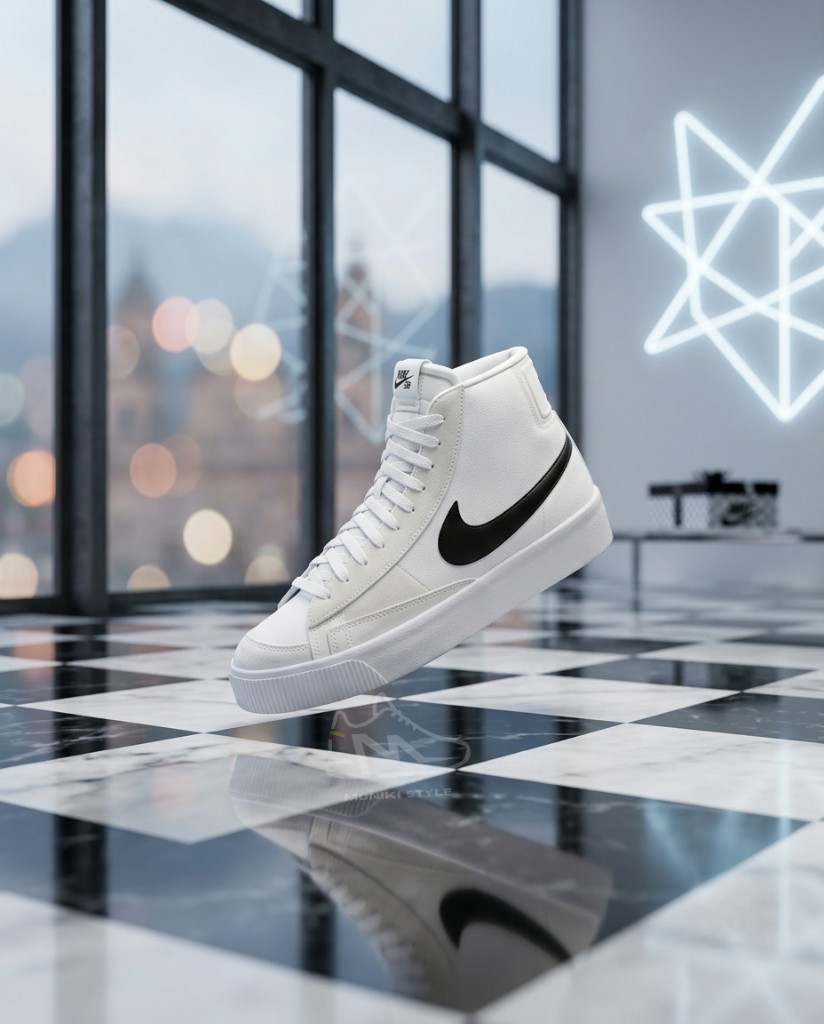 Nike Blazer Mid 77 Blanco Detalles Negro Mujer Monikistyle1.1