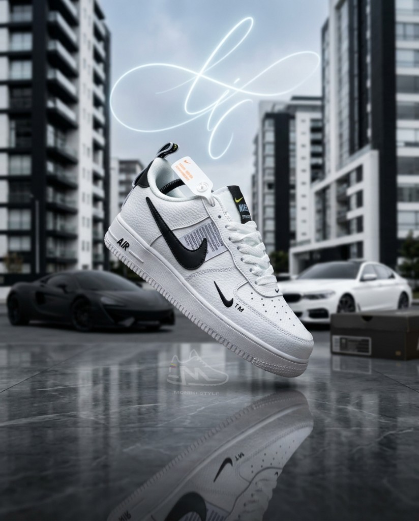 Nike Air Force 1 '07 LV8 Utility "Overbranding" Blanco Detalles Negro Unisex Monikistyle1.1