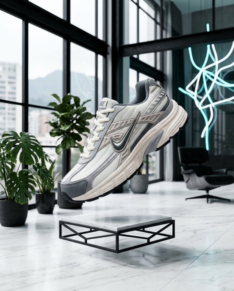 Nike Initiator Blanco Detalles Gris y Plateado chulos verde Mujer Hombre Monikistyle1.1