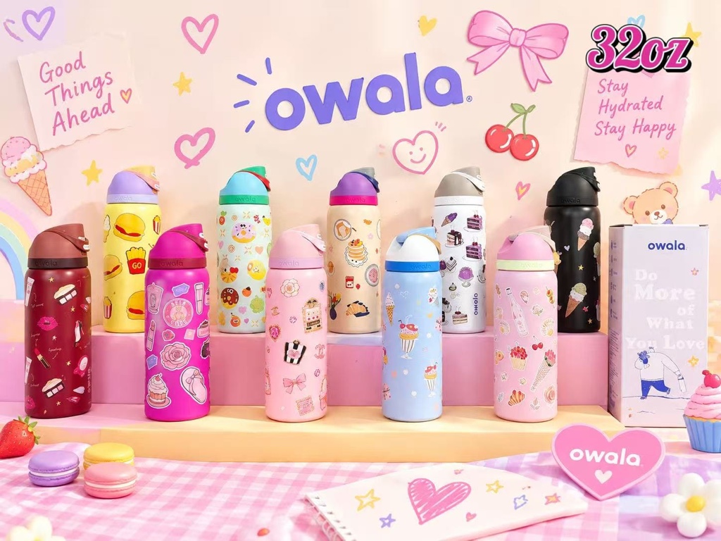 Owala 32oz diseño stay happy