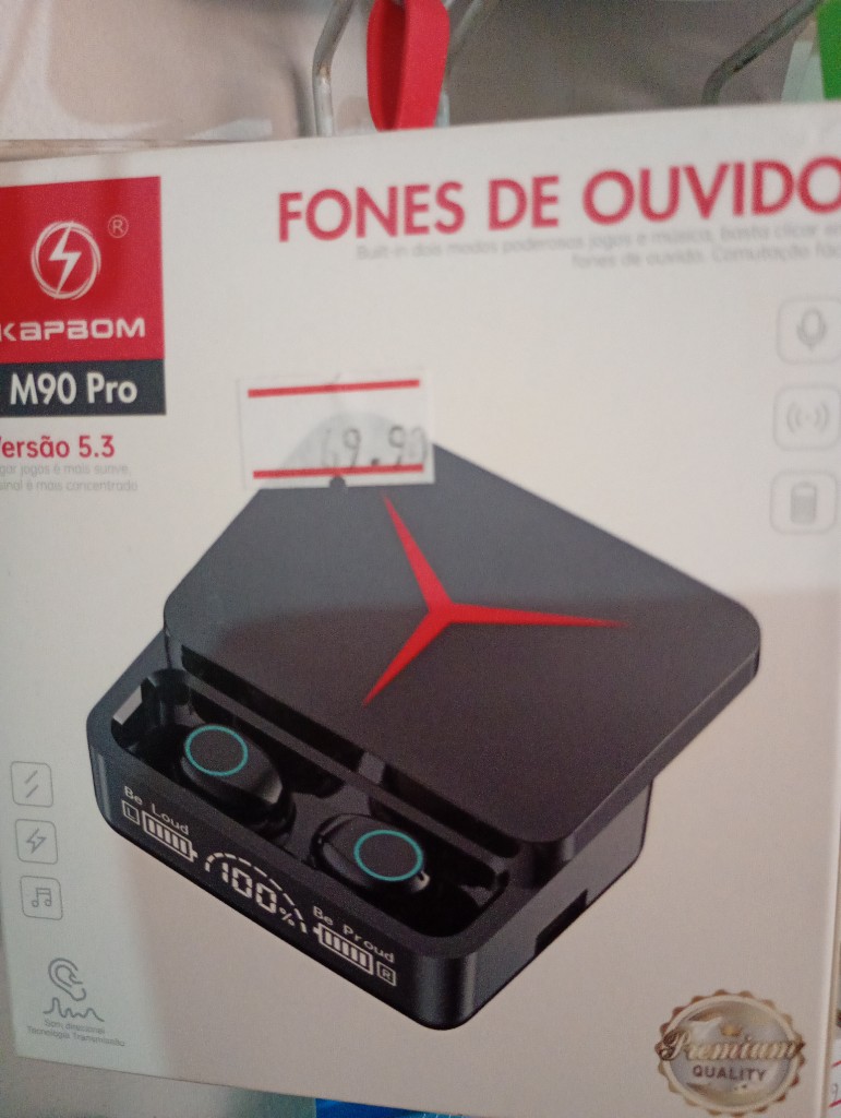 KAPBOM M90 Pro fones pretos