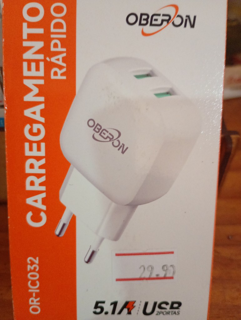 Oberon carregador rápido USB 2 portas