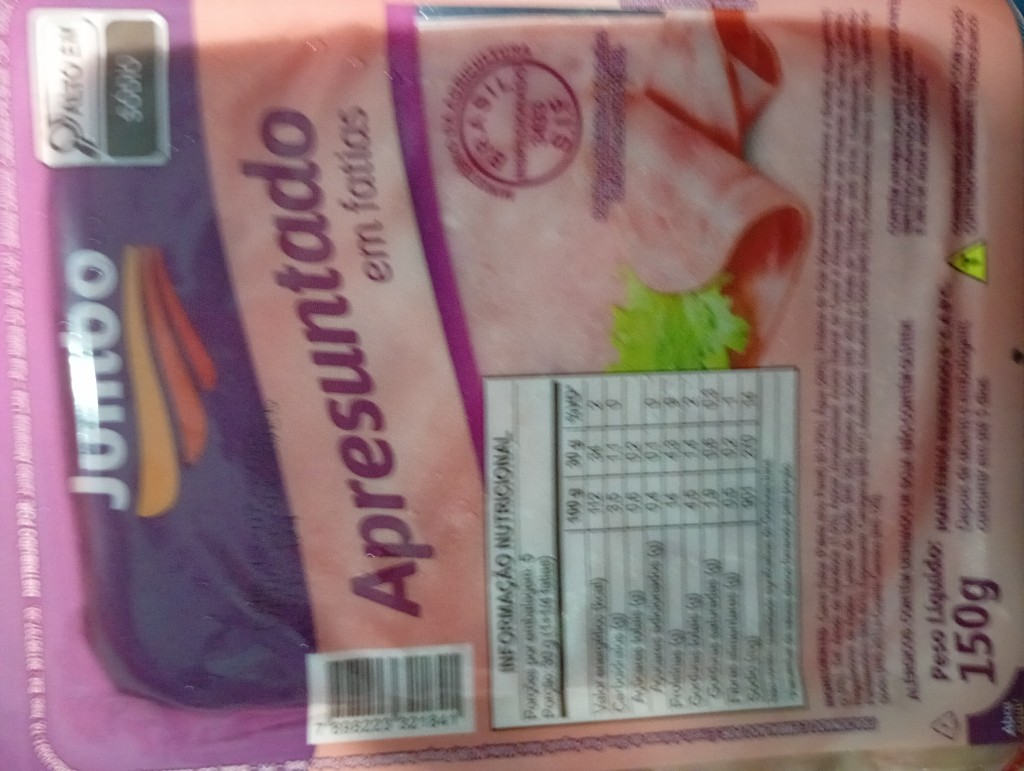 Jumbo Apresuntado fatiado 150g