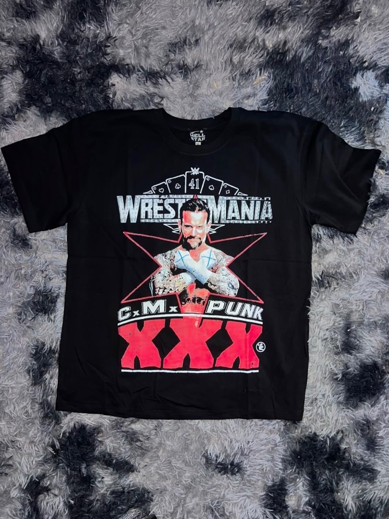 Camiseta negra CM Punk WrestleMania