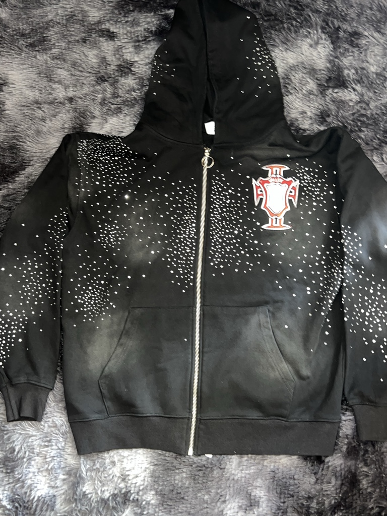 Hoodie negra estampada
