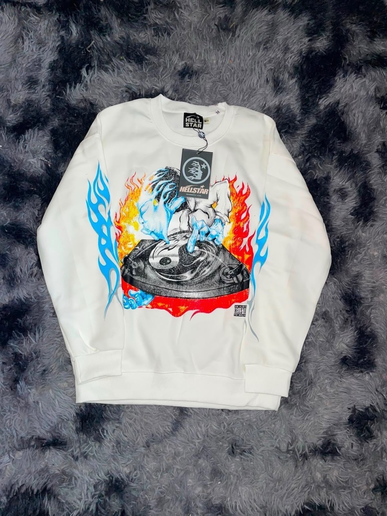 DJ Hell Star sudadera blanca