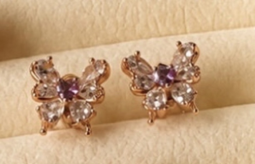 Aretes Mariposa Morada