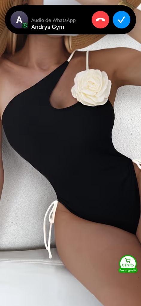 1 pieza negro con flor