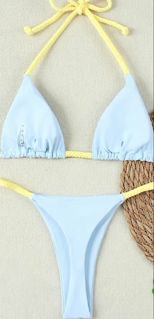 2 pieza azul y amar.