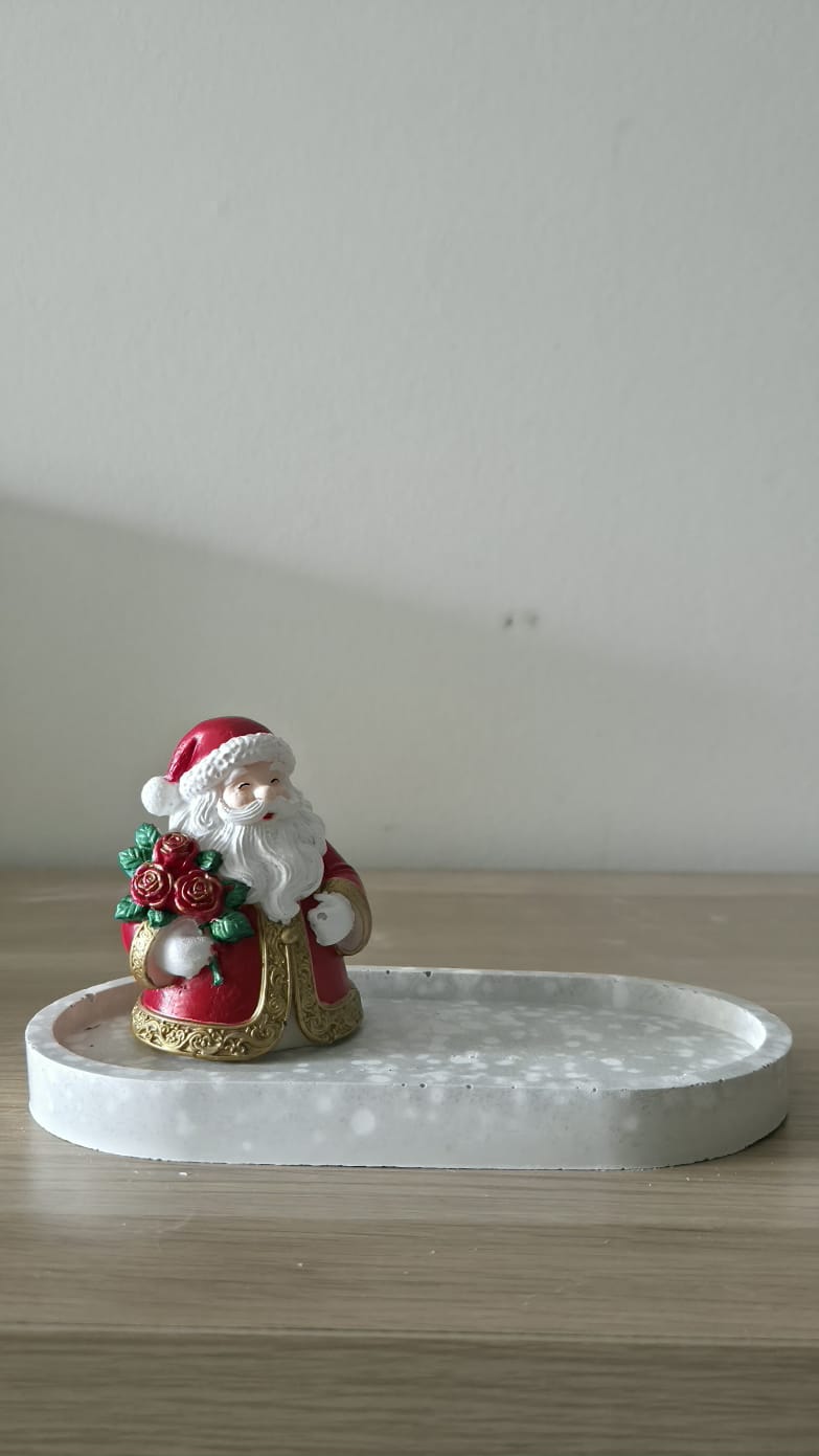 Figura decorativa Santa Claus con flores