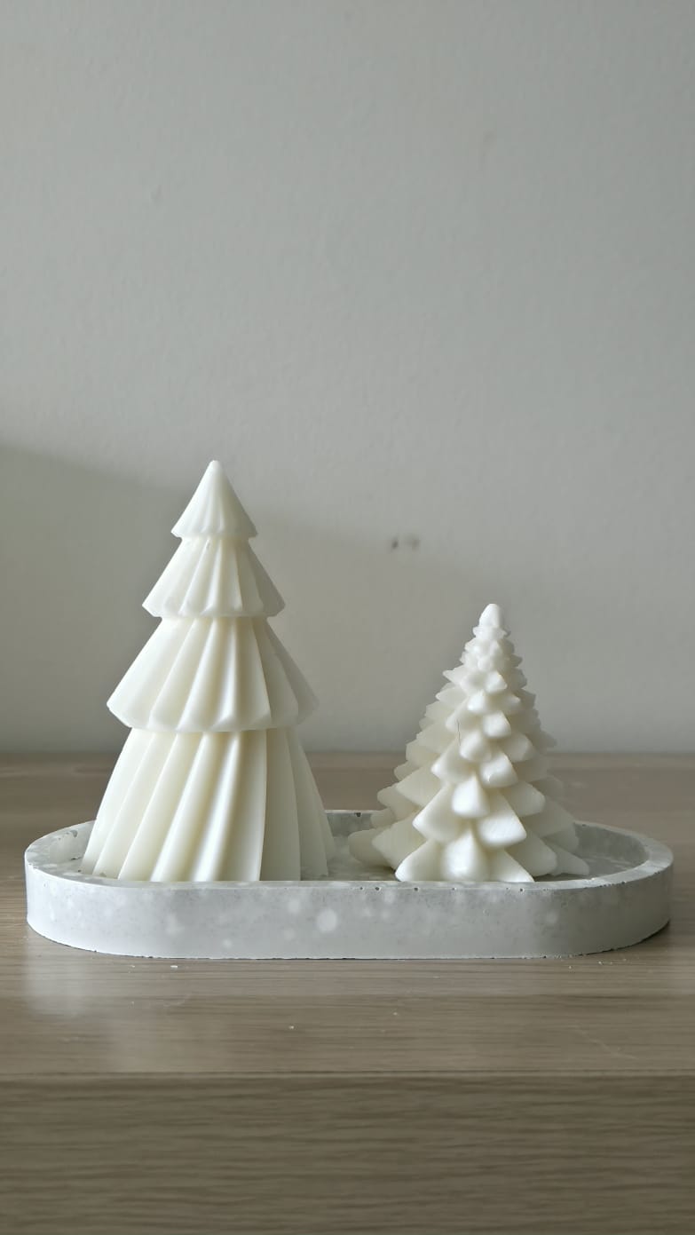 Velas decorativas con forma de árbol de Navidad