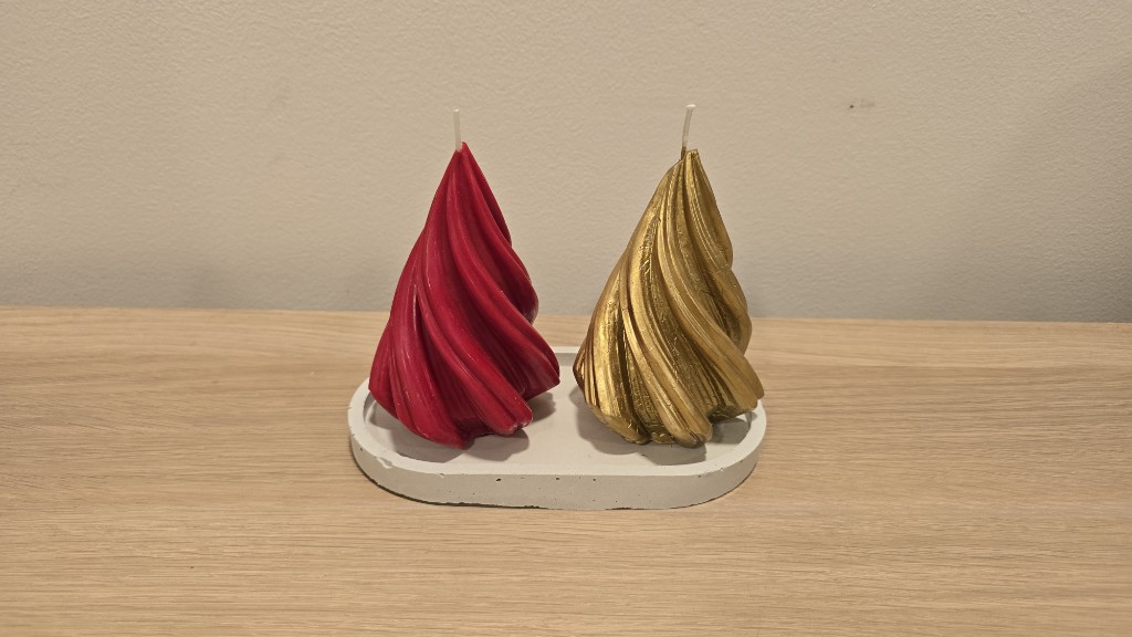 Velas decorativas rojo y dorado