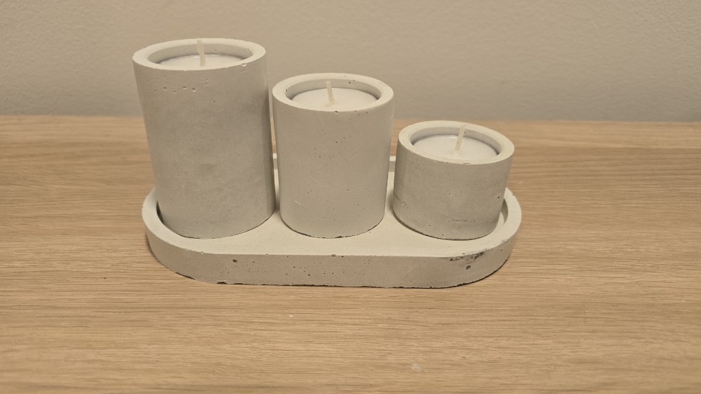 Porta velas concreto gris