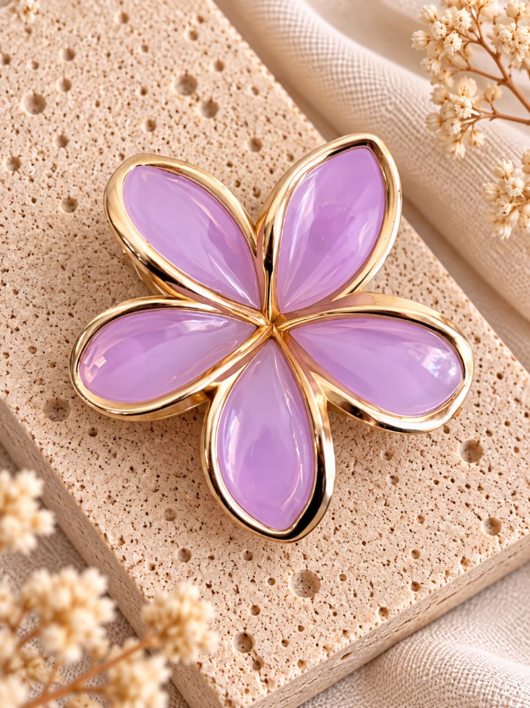 ACC-8630 BROCHE HAWAII LILA 7CM
