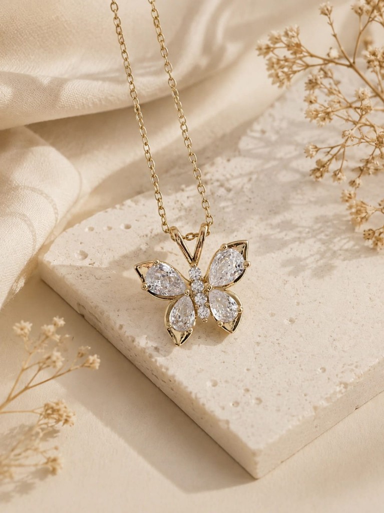 COLLAR MARIPOSA TRANSP 45+5CM
