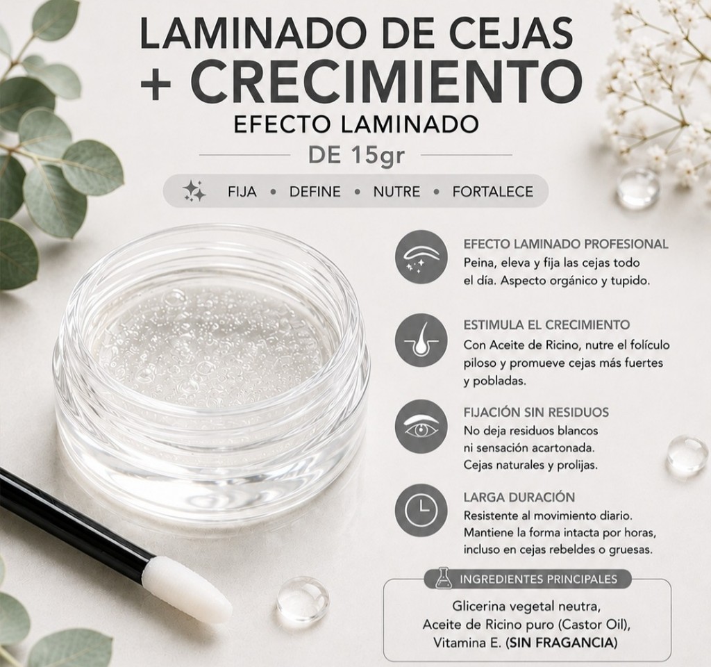 Laminado de cejas transparente