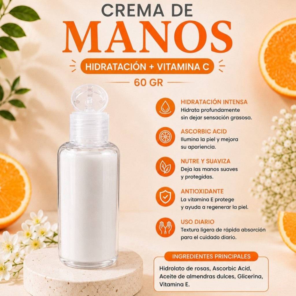 Crema de manos hidratacion + vitamina C