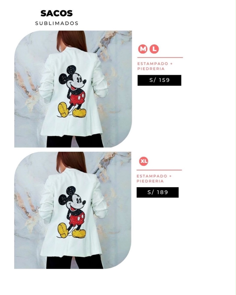 Saco blanco Mickey estampado