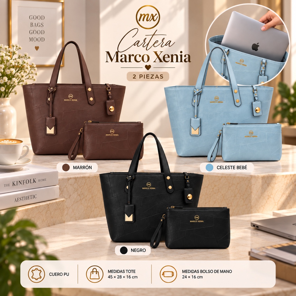 Tote Marco Xenia - 2pz MX M005 GNK