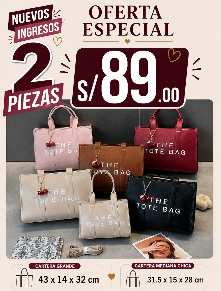 Tote Bag 2 Piezas H-104# GNK