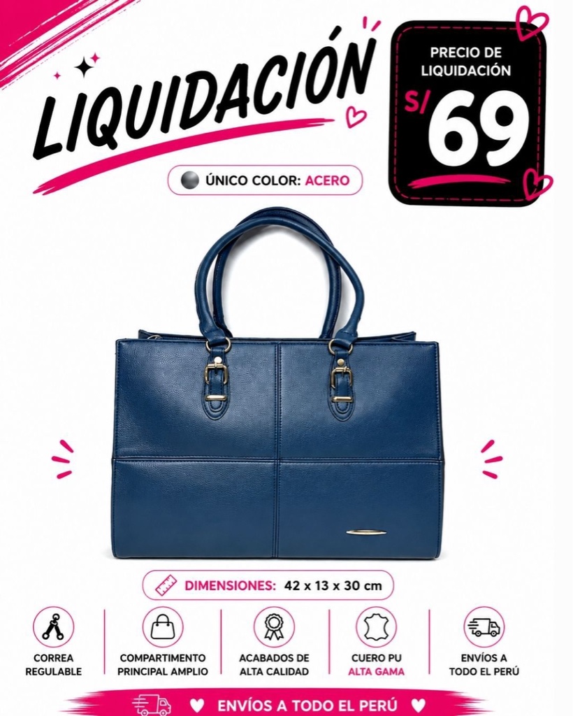 x Bolso acero elegante