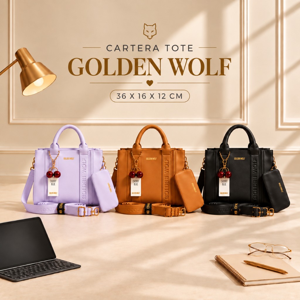 Cartera Tote Golden Wolf - 2PZ - GW543 GNK