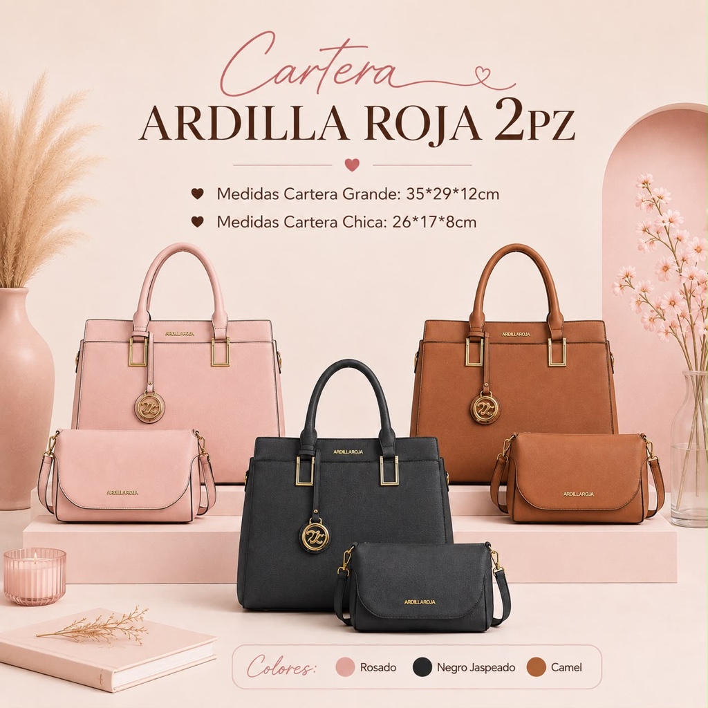 Cartera Ardilla Roja 2PZ - AR51244 GNK