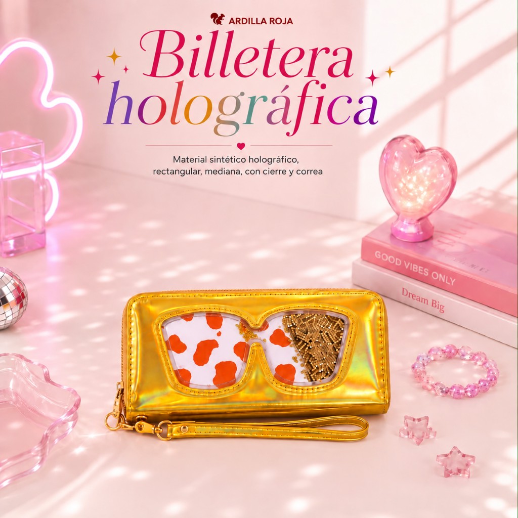 Billetera holográfica lentes