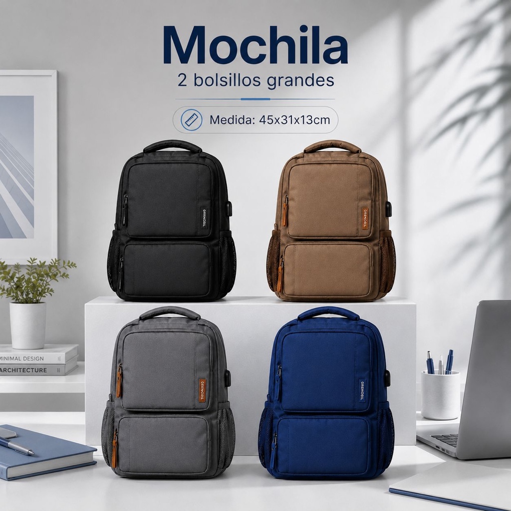 Mochila 2 Bolsillos Grandes Grenobil