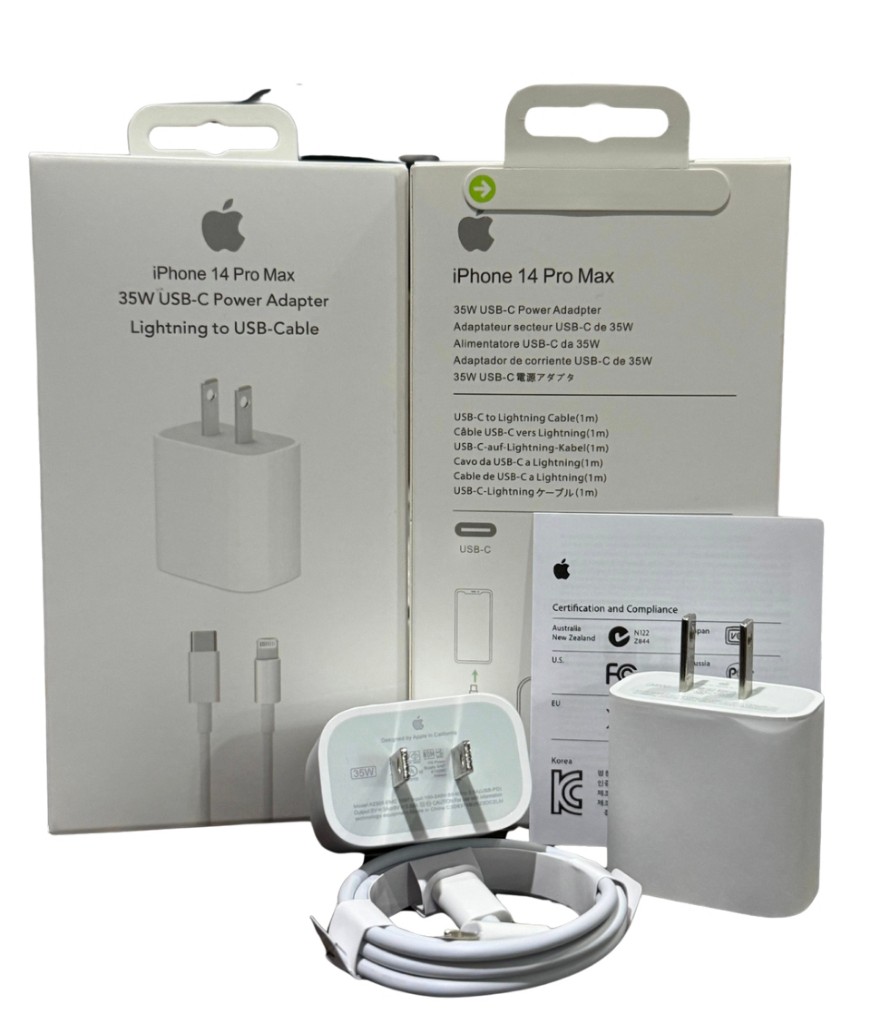 Apple cargador 35W USB-C lightning blanco