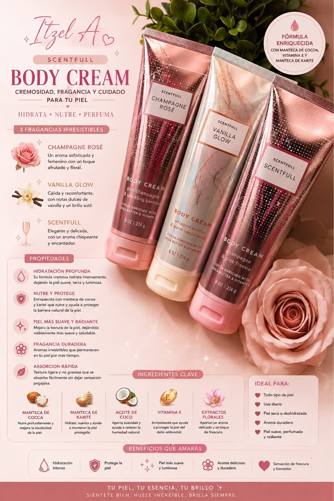 Vanilla y rose (crema para el cuerpo)