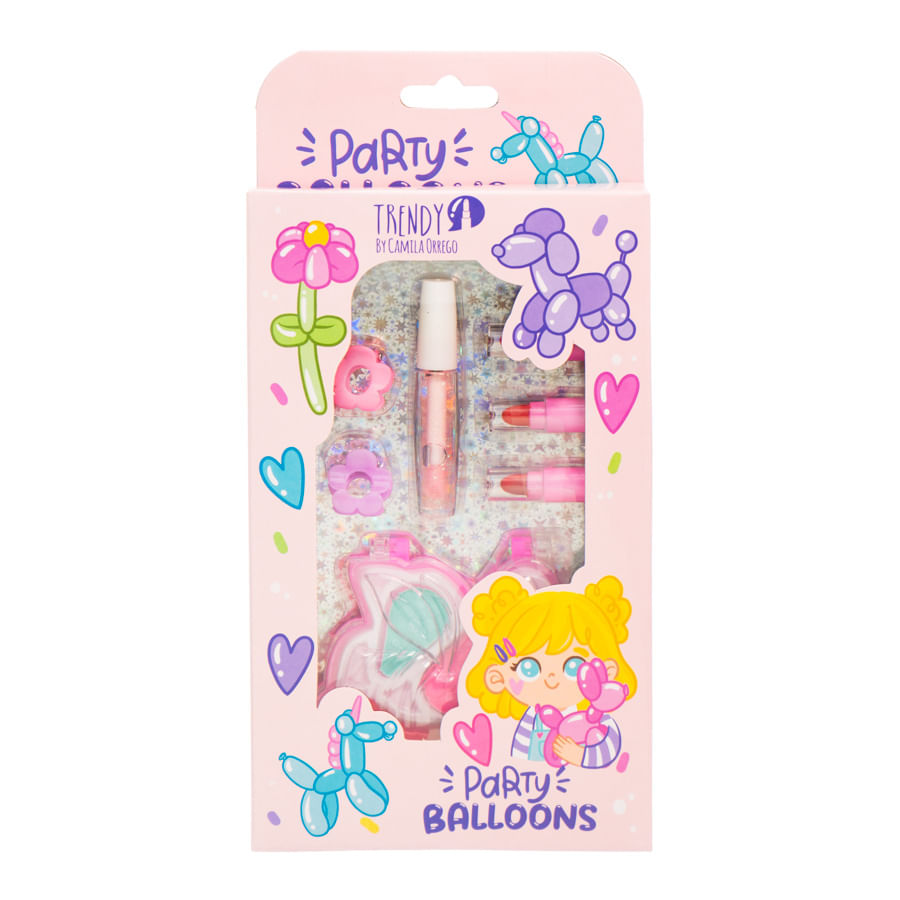 KIT MAQUILLAJE NIÑAS BALLOONS TRENDY