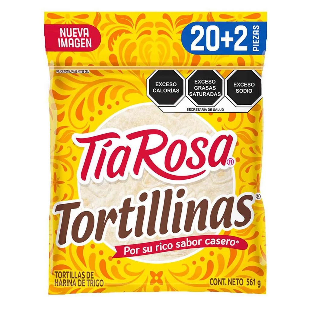 Tortillas de Harina Tía Rosa Paquete de 561g con 22 piezas