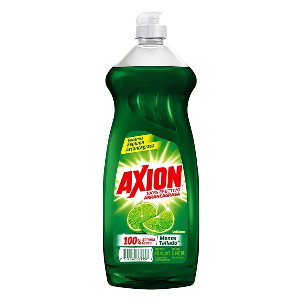 Lavatrastes Líquido Axion Limón 100% Efectivo Arrancagrasa 640ml