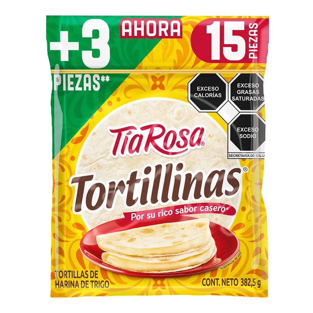 Tortillas de Harina Tía Rosa 15 Piezas 382.5g