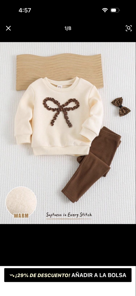2 piezas Conjunto de sudadera con cuello redondo y manga dolman con decoración de mariposa y pantalón de cintura elástica para bebé niña, ropa de bebé niña con moño,