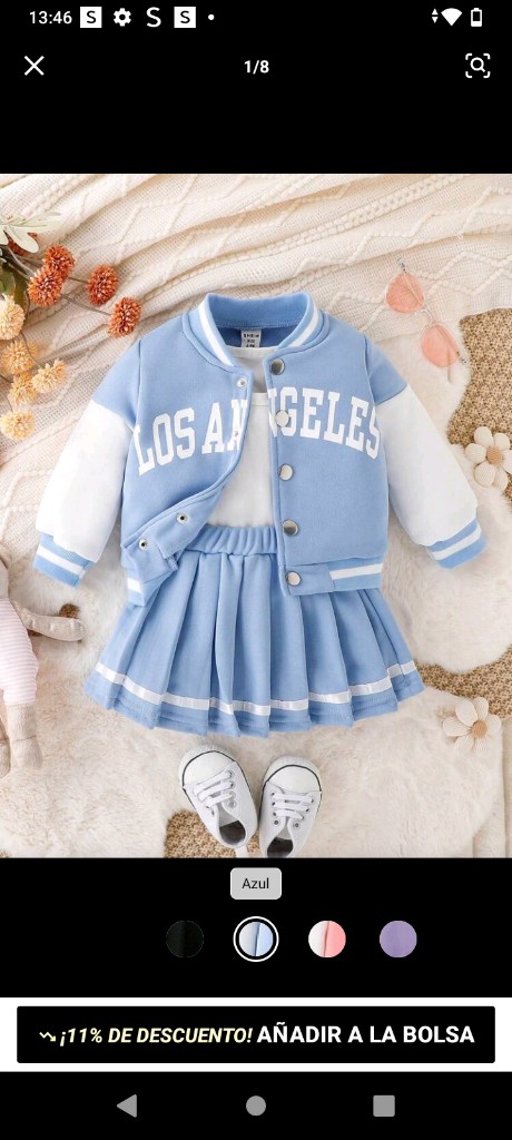 Conjunto de chaqueta de béisbol informal de manga larga con estampado de letras y falda plisada para niña bebé, primavera otoño