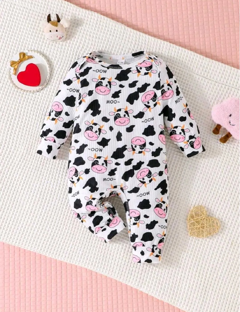 Mameluco de bebé con diseño de vaquita y mancha