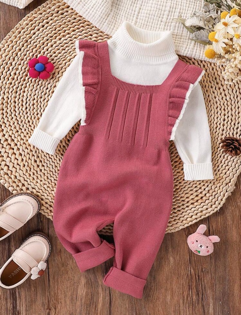 Peto rosa para bebé niñas, cálido y cómodo, de moda, informal, adecuado para uso diario, hogar, viaje