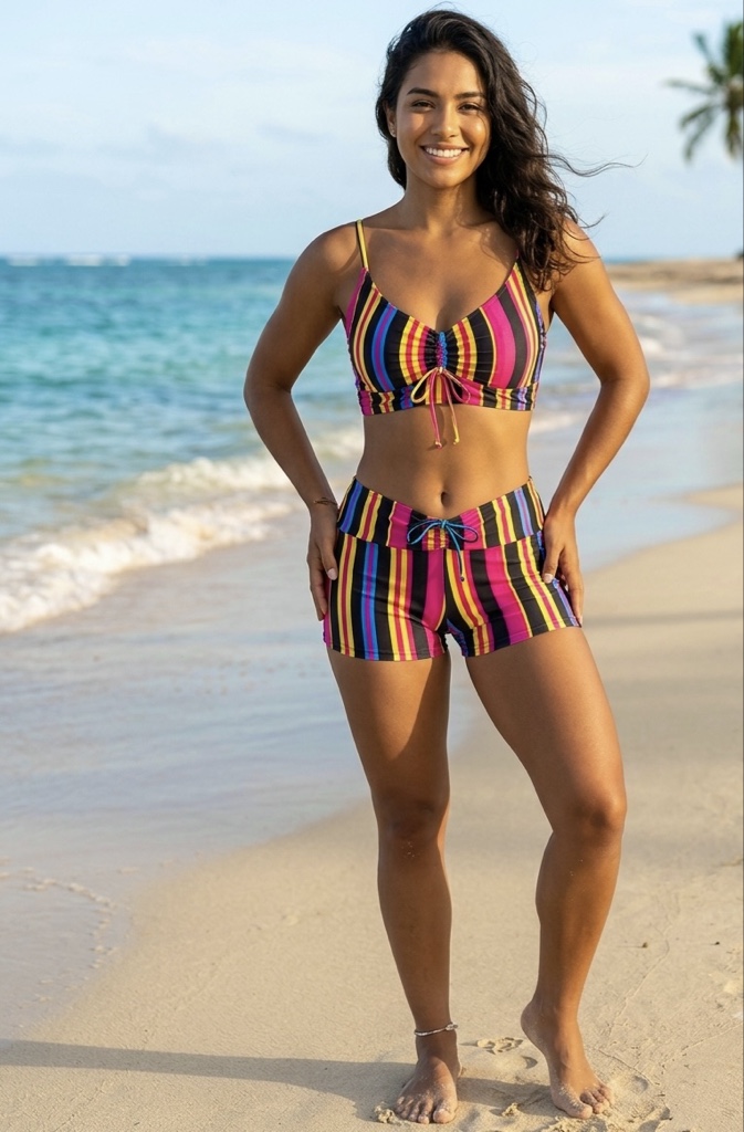 Talla L, short rayas colores