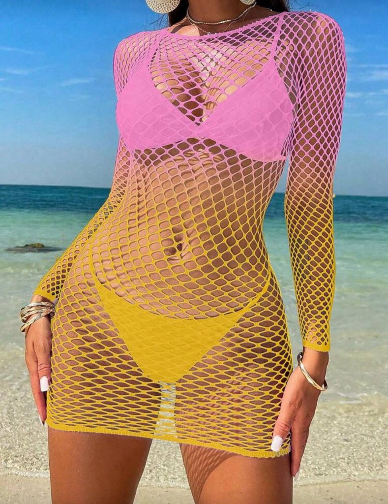 Malla playera degrade rosa/amarillo