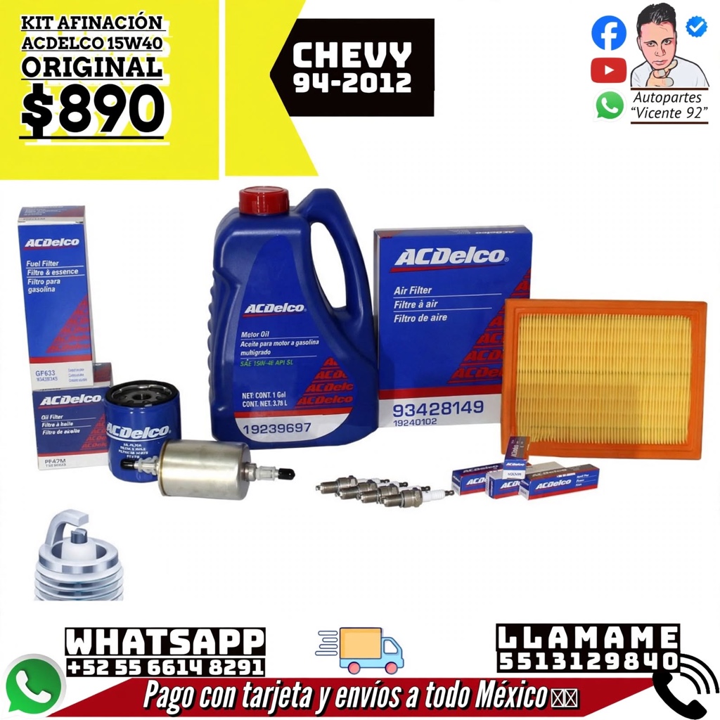 KIT AFINACIÓN 15W40 ACDELCO GM