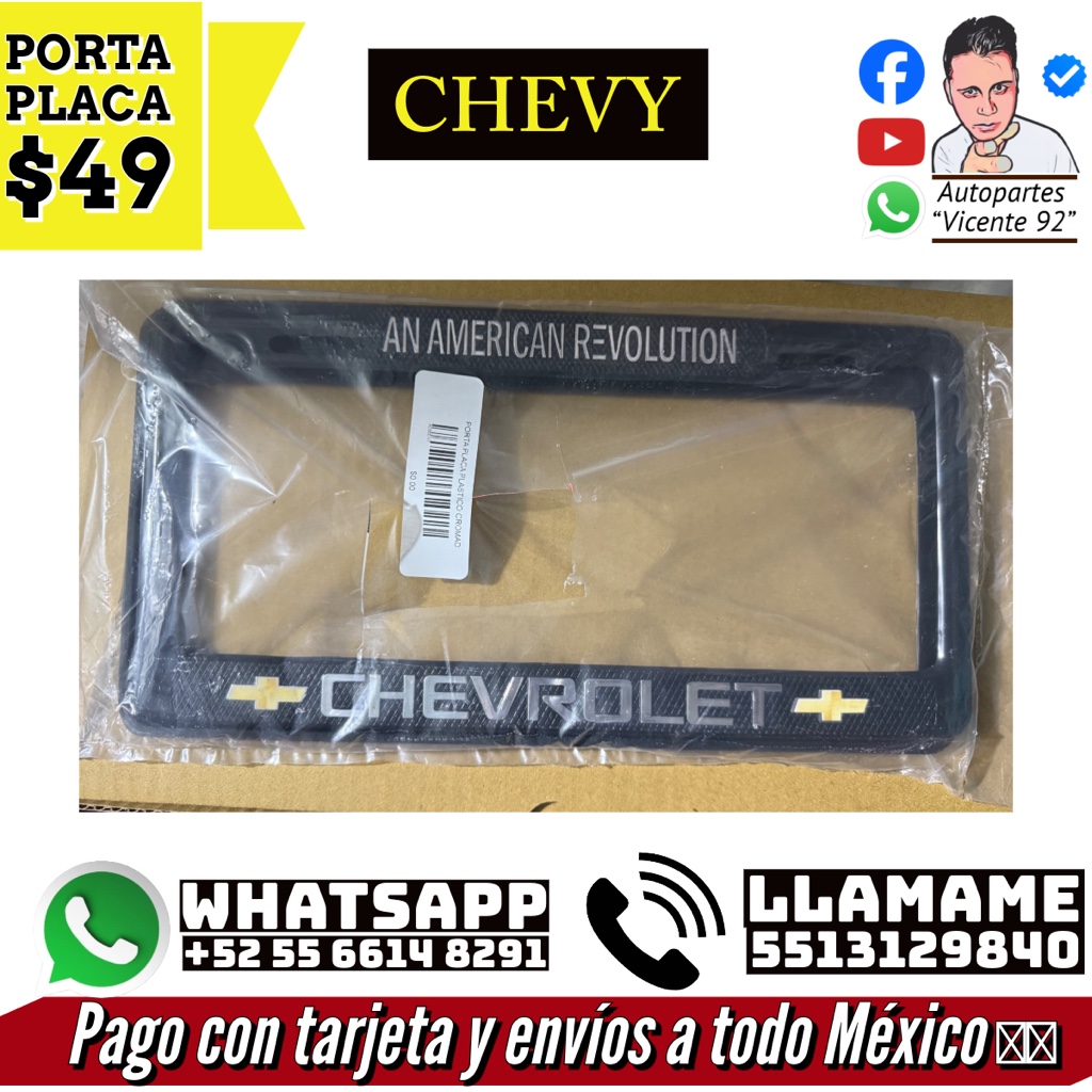 PORTA PLACA CHEVY
